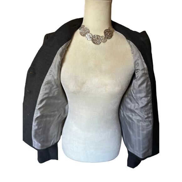Express Tailored Blazer Jacket, Fully Lined, Charcoal Gray, Women's size 2, NWT - Picture 3 of 6